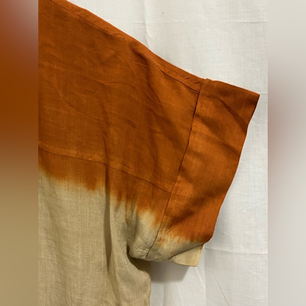 Maaesa - Orange, Beige & Green Color-Block Top - Picture 7 of 12